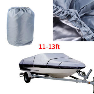 11-13ft V-Shaped Gray <b>Boat</b> <b>Cover</b> Waterproof 210D Polyester and PVC Material for Yacht <b>Cover</b> - Product Image 2
