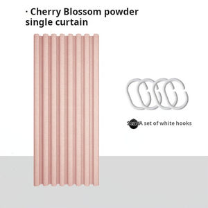 Cortina de Ducha Plegable con Orificios Pequeños para Baño, con Ganchos, Tela de Poliéster Impermeable, Color <span class=keywords><strong>Rosa</strong></span> - Product Image 2