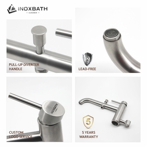 Robinet en acier inoxydable 304 à commande manuelle, chaud et froid, avec douchette pour <span class=keywords><strong>baignoire</strong></span>, tête <span class=keywords><strong>de</strong></span> douche à jet, robinet mural avec noyau en céramique pour appartements - Product Image 4