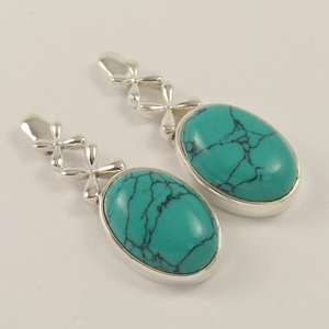 Stud <b>Post</b> Daily Wear <b>Earrings</b> Turquoise (S) Gemstones 10x14 Oval Cut Cab 925 Solid Pure Sterling Silver Faishonable Jewelry - Product Image 1