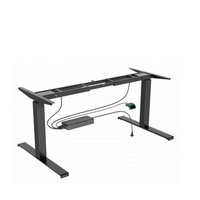 Bureau d'étude intelligent à hauteur réglable électriquement avec deux pieds en PVC, design moderne