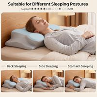 Bantal Tidur Busa Pendingin Lambat Kembang Kembali, Bantal Ergonomis Bentuk Tanduk Sapi Isi Busa untuk Tidur Grosir