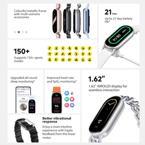 Versione globale originale xiaomi Smart Band <span class=keywords><strong>9</strong></span> 1.62 pollici 233mAh schermo impermeabile 5ATM Smart Watch - Product Image 2