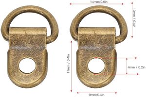 Crochets pour lacets de chaussures et bottes, œillets en D avec rivets, boucles en laiton pour sacs en cuir DIY - Product Image 2