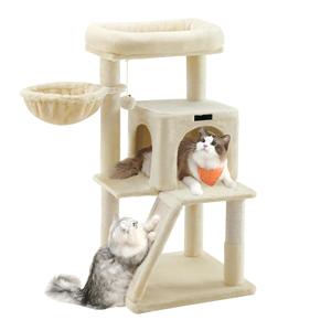 Árbol para Gatos Starmon, Torre para Gatos, Condominio de Múltiples Niveles con Percha Ancha, Postes para Rascar y Rampa, Hamaca para Gatos - Product Image 1