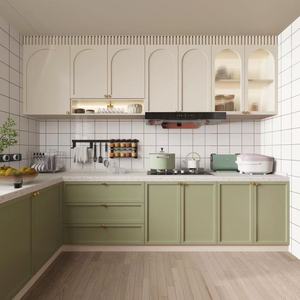 Armario de cocina de diseño francés moderno, muebles de cocina de estilo personalizado victorianos, madera maciza de roble con estilo MDF a la venta - Product Image 2