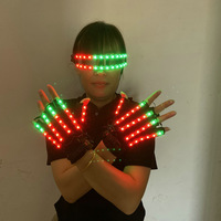 Party Club Performance Props Led Light up Gants clignotants Rechargeable Télécommande Lunettes LED lumineuses