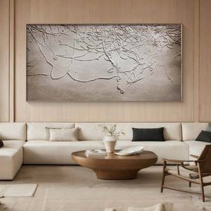 Arte Mural Abstracto Moderno Wabi Sabi para Comedor de Hotel, 100% Hecho a Mano, Textura 3D, Arte Mural de Yeso para Sala de Estar, Pintura Figurativa - Product Image 1