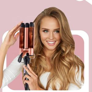<span class=keywords><strong>Rizador</strong></span> <span class=keywords><strong>de</strong></span> <span class=keywords><strong>Pelo</strong></span> Profesional Automático con Pantalla LCD, <span class=keywords><strong>de</strong></span> Cerámica Iónica <span class=keywords><strong>de</strong></span> Tres Barriles, <span class=keywords><strong>para</strong></span> Uso Doméstico, Personalizable - Product Image 1