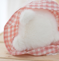 Porte-clés Lapin en Peluche Kawaii avec Nœud Papillon et Jupe Écossaise, Jouet en Peluche Doux, Pendentif de Voiture pour Femme
