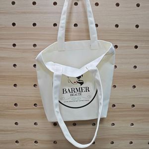 Wholesale Custom Printed Beauty Brand Small GiftTote Bag Full Color Gusseted <b>Canvas</b> <b>Tote</b> Bag - Product Image 3