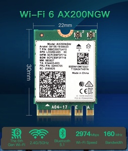 Tarjeta WiFi 6 Intel AX200NGW Original, BT 5.<span class=keywords><strong>2</strong></span>, Doble Banda, 3000Mbps, Tarjeta de Red Inalámbrica con Antenas para Juegos, <span class=keywords><strong>PC</strong></span>, Laptop - Product Image 3
