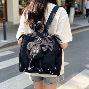 Cute Cartoon Doll Character Nylon <b>Backpack</b> With Zipper Closure And Soft Handle Genuine leather <b>backpack</b> for teen - Product Image 1