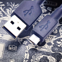 Kabel pengisi daya USB 3.0 a Male ke Micro B 5 Pin, USB-C pengisian cepat kabel mikro USB dengan sinkronisasi Data tembaga murni untuk printer