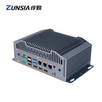 Mini PC Sin Ventilador Zunsia, 3 LAN POE, 6*Com, 12.ª Gen. N150 N305, 2*DDR5, 1*CAN/I2C, Visión Artificial, IOT EDGE, Carcasa de Ordenador Industrial X86