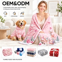 Couverture Polaire Douce et Chaude en Flanelle Motif Bonhomme de Neige et Cerf pour Noël, Décoration Hivernale pour la Maison, Vente en Gros OEM ODM