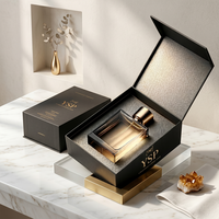 Boîte à parfum rigide magnétique de luxe personnalisée avec cavité moulée pour l'emballage de flacons en verre lourds