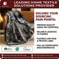 Orvetex 2026 Nouveau Design Antistatique et Ignifuge Couverture en Fausse Fourrure Imprimée avec Flanelle pour Maison, Bureau et Avion