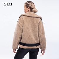 Frauen Kunstleder jacke mit Pelz kragen Warm Fashion Motorrad jacke