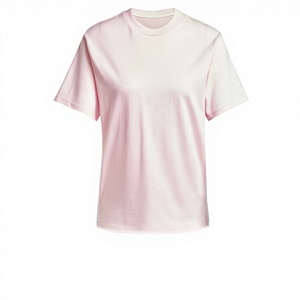 เสื้อยืดแขนสั้นคอกลมสีชมพูสำหรับผู้หญิง ทรงปกติ สีพื้น ผ้าเจอร์ซีย์ลำลอง ผ้าฝ้าย เสื้อท่อนบนสำหรับฤดูใบไม้ผลิและฤดูร้อน - Product Image 3
