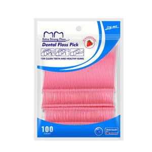 Fil dentaire à mâcher aromatisé à la menthe, jetable, 100 pièces par sachet, pour soins bucco-dentaires - Product Image 2