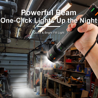 Lampe torche puissante, durable, efficace, à économie d'énergie, avec laser blanc, LED fluorescente, torche tactique à zoom, luminescente de nuit