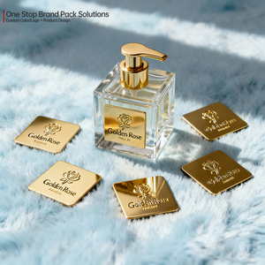 Etichette in Metallo Dorato Spazzolato di Lusso, Adesivi 3D Goffrati Opachi, Ornamenti per Profumi, Targhette Durevoli - Product Image 2