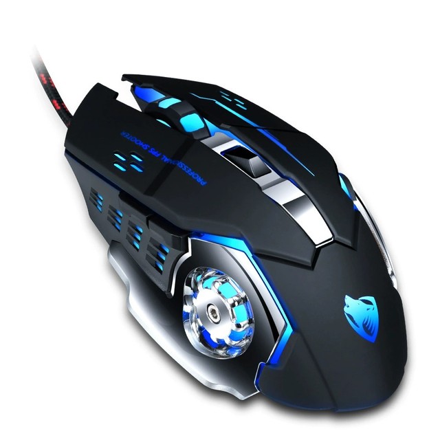Gaming Mouse with Programmable Buttons 4 Color Light 1.5M Braided USB Cable for PC Computer