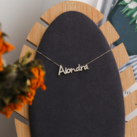 Collier personnalisé avec nom en diamant 10k, pendentif en or, momanite, cadeaux personnalisés