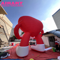 Personnage gonflable publicitaire en forme de cœur rouge sur mesure, ballon gonflable en forme de cœur de personnage de dessin animé