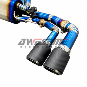 Escape de titanio azul quemado para <span class=keywords><strong>Audi</strong></span> <span class=keywords><strong>SQ7</strong></span> SQ8 <span class=keywords><strong>V8</strong></span> 4.0T, silenciador de titanio con válvula, escape trasero Valvetronic de alto rendimiento - Product Image 4