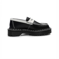 Chaussures en cuir véritable noires à semelle épaisse, style coréen, respirantes, imperméables, décontractées, tendance, polyvalentes, pour jeunes, en cuir pleine fleur