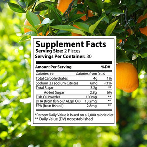 Cao cấp Omega 3 Gummies với DHA và EPA cho sức khỏe tim não chức năng <span class=keywords><strong>cholesterol</strong></span> hỗ trợ và hệ thống miễn dịch - Product Image 2