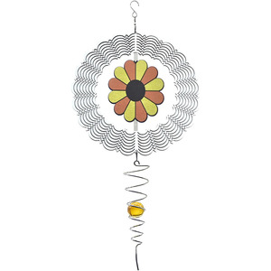 Molinillo de Viento Metálico con Bola de Cristal y Cola en Espiral, Campana de Viento para Jardín, Esculturas Colgantes, Regalos Creativos, Adornos, Decoración para Patio - Product Image 1