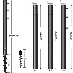 Poteaux de voile d'ombrage réglables <span class=keywords><strong>en</strong></span> acier robuste avec vis d'ancrage au sol <span class=keywords><strong>pour</strong></span> voiles d'ombrage de patio, de jardin et de piscine <span class=keywords><strong>en</strong></span> extérieur - Product Image 3