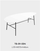 Ensemble de tables basses modernes imbriquées avec forme de galet organique pour bureau et salon