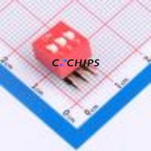 2.54-3P 90°CJ-H DIP Switch Through hole Component (THT) Switch Flat Toggle, Raised Type Single Pole Single Throw 3 PC Pin - Product Image 1