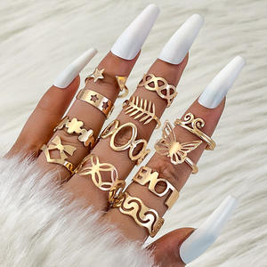 Anelli di San Valentino regali moda donna cuore farfalla fiore diamante anelli da dito set ragazze anelli di fidanzamento gioielli - Product Image 4