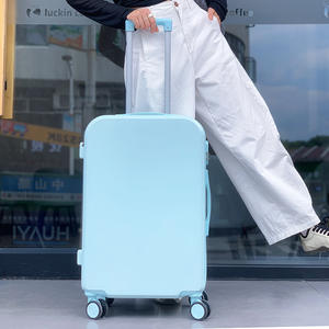 Maleta de viaje personalizada de color sólido con ruedas giratorias de 20 pulgadas y cierre de cremallera para hombres, mujeres y estudiantes. - Product Image 1