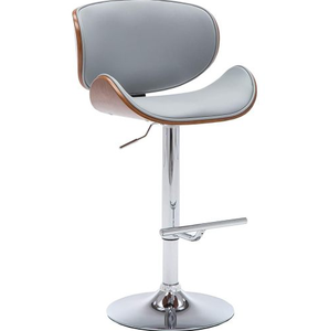Modern <b>Adjustable</b> <b>Height</b> Swivel PU Leather Bar <b>Stool</b> with Steel Frame and Curved Seat Back (White)-Lightweight Commercial Use - Product Image 6