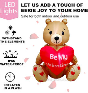 Oso Inflable de San Valentín de 4 Pies con Corazón Iluminado con LED para Decoración de Bodas, Hogar, Jardín, Césped y Fiestas - Product Image 6