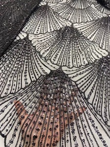 Vải Ren Kim Sa Chất Lượng Cao K1045 Vải Ren Vải Tuyn Thêu Hoa Sò Điệp Đính Cườm Vải Đầm Dự Tiệc Đám Cưới - Product Image 6