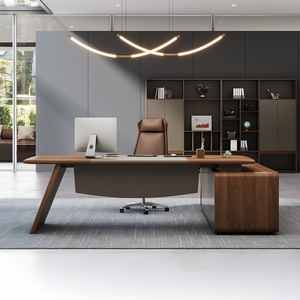 Best Selling Modern <b>Solid</b> <b>Wood</b> L-shape Executive <b>Desk</b> for Office Building and CEO Office Furniture - Product Image 1