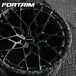 FORTRIM Jantes en alliage noir forgé 2 pièces en fibre de carbone <span class=keywords><strong>17</strong></span> 19 20 22 24 pouces 5x114.3 5x120 5x112 Jantes pour <span class=keywords><strong>audi</strong></span> <span class=keywords><strong>A3</strong></span> benz LandRover - Product Image 3