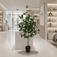 Pohon Kamelia Buatan dengan Bunga Putih, Tanaman Pot untuk Dekorasi Lantai Dalam Ruangan, Rumah, Hotel, Mal, Pernikahan, dan Lanskap