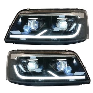 สำหรับ Volkswagen Multivan Cavarelle <span class=keywords><strong>T5</strong></span> ปี 2003 ถึง 2009 T6 ชุดไฟหน้าโปรเจคเตอร์เลนส์ทรง 1 สีดำ พร้อมกรอบตกแต่ง อัพเกรดเปลี่ยนทดแทน - Product Image 1