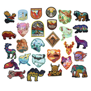 Gros Animal Forme Paysage Naturel Vue Monde Symbole logo Pays Carte Conception Fer sur Ordinateur Broderie Patchs - Product Image 3