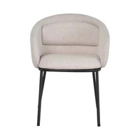 Chaise de Salle à Manger Moderne pour Bureau, Maison et Hôtel avec Dossier Rembourré, Structure Métallique et Panneau MDF pour Mobilier d'Intérieur