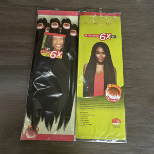 Extensions de tresses synthétiques 6X pré-étirées en gros, style Yaki <span class=keywords><strong>africain</strong></span>, pour tressage facile - Product Image 4