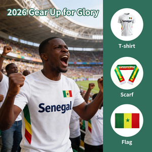 Magliette Personalizzate <span class=keywords><strong>Serie</strong></span> Calcio Mondiale Squadra del Senegal Maglie Traspiranti per Tifosi di Calcio Souvenir T-Shirt - Product Image 1